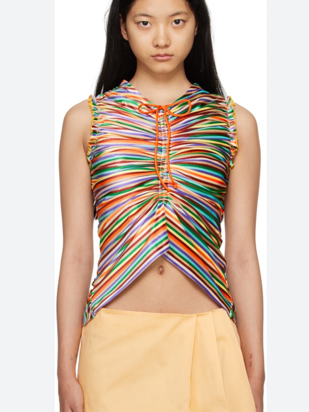 SIEDRES Multicolor Striped Ruched Tank Top - Picture 1 of 12